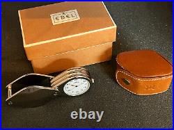 EBEL LOUPE POCKET WATCH WHITE DIAL TAN LEATHER CASE as new condition