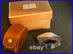 EBEL LOUPE POCKET WATCH WHITE DIAL TAN LEATHER CASE as new condition