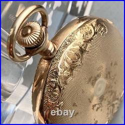 ELGIN Antique Pocket Watch Gold Half Hunter Case Vintage 1907