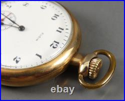 ELGIN POCKET WATCH 387 1921 16S 17J Wadsworth 20yr Referee GOLD FILLED CASE Runs
