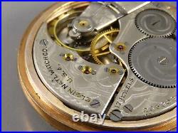 ELGIN POCKET WATCH 387 1921 16S 17J Wadsworth 20yr Referee GOLD FILLED CASE Runs