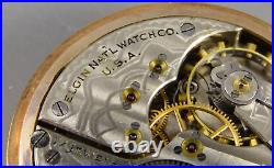 ELGIN POCKET WATCH 387 1921 16S 17J Wadsworth 20yr Referee GOLD FILLED CASE Runs