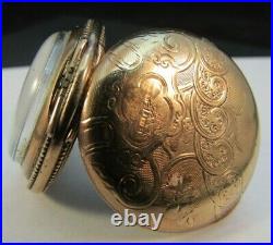 ELGIN pocket watch & KEYSTONE 10k GOLD filled hunter 0s CASE 15j LADIES working