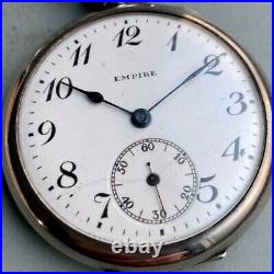 EMPIRE Vintage Pocket Watch Mechanical SS Silver Case Retro Antique 11108