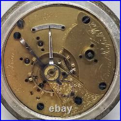 E. 1877 Rockford Pocket Watch, Gr. P. Nelson, Sz 18s, 9 J. 800 Case, Not Working