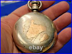 Early Elgin Pocket Watch B. W. Raymond Oversized Coin Silver Case NR
