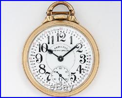 Early Hamilton 992B Pocketwatch withRailway Special Dial Bar over Crown Case