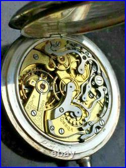 Early Omega pocket chronograph 1890 in a 0,900 silver case manufactory caliber
