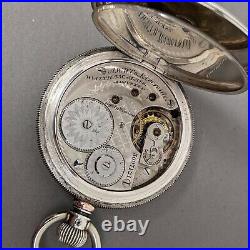 Early Waltham Riverside model 1872 16s Pocket Watch A. W. W. Co. Coin Silver Case