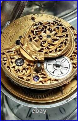 Edward Prior Silver Quad Case Verge Fusee Ottoman Pocket Watch 1820/1840