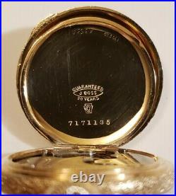 Elgin 0S. 15J. Super fancy telephone dial 14K. Gold filled hunter case (1889)