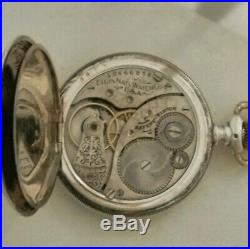 Elgin 0S(1904) 7 jewels fancy green dial multi-color Sterling silver hunter case