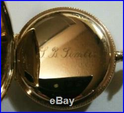 Elgin 0 size 11 jewels very fancy dial (1897) nice 14K. Gold filled hunter case