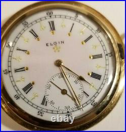 Elgin 12S. 17J. Mint fancy dial grade 344 (1912) near mint G. F. Hunter case