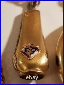 Elgin 12S 17 jewel Knight of Columbus enameled matching cigar nipper hunter case