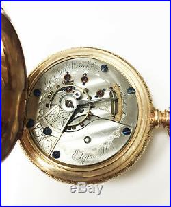 Elgin 14K Gold Hunter Case Vintage Pocket Watch 15 Jewel Grade 103 Size 18S