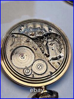 Elgin 16s Father Time 21J A5P Railroad Pocket Watch 14K Gold Filled Case Runs