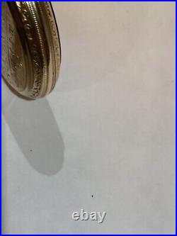 Elgin 16s Father Time 21J A5P Railroad Pocket Watch 14K Gold Filled Case Runs