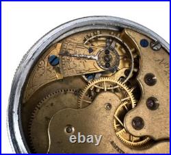 Elgin 16s, Model 3, 11 Jewels Pocket Watch Train Engraved Case NOT WORKING