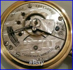 Elgin 18S. 17 Jewels fancy dial (1916) grade 336 14K. Gold Filled Case