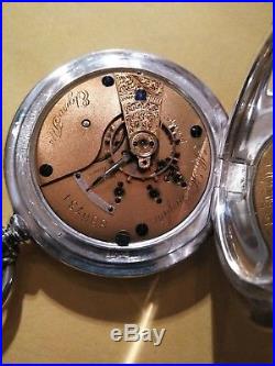 Elgin 18S. H. H. Tayler 15 jewels Railroad Grade 4 OZ. Coin Silver Hunter Case