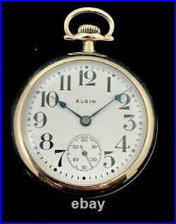 Elgin 18 S 19J BW Raymond RR Grade Pocket watch Railroad Case Extra Fine