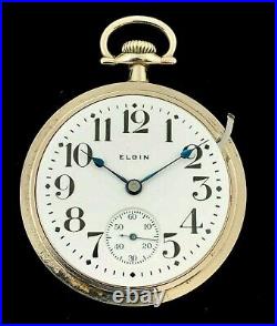 Elgin 18 S 19J BW Raymond RR Grade Pocket watch Railroad Case Extra Fine