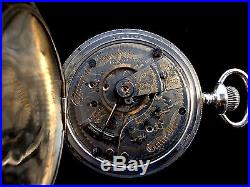 Elgin 18s 21Jewel Pocket watch Fancy Dial Fancy Sterling Silver Case Extra Fine