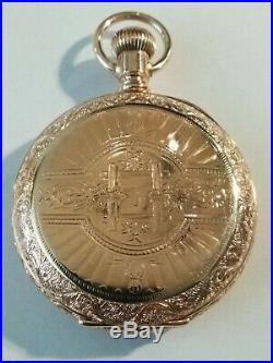 Elgin (1903) 6S. Great Fancy dial 15 jewels nice 14K. Gold filled hunter case
