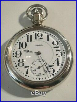 Elgin (1921) 16S. B. W. Raymond adj. 19 jewels railroad watch nickel case