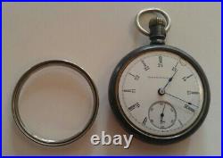 Elgin 7 Jewel Pocket Watch Model 5 Grade 208 Size 18s Coin Silver Case As Is