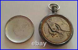Elgin 7 Jewel Pocket Watch Model 5 Grade 208 Size 18s Coin Silver Case As Is