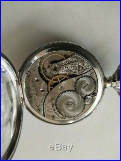 Elgin 7 jewels (1907) grade 324 mint fancy dial & hands Sterling Silver case