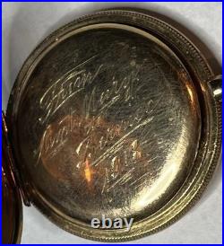 Elgin Antique Pocket Watch Gold Filed Full Hunter Case Working Condition