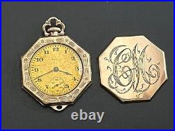 Elgin B&B Royal Case Model Pocket Watch Octagon Second 18k Gold Filled