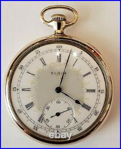 Elgin B. W. Raymond 12S. 19J. High Grade 193 fancy dial (1914) 10K. G. F Elgin case