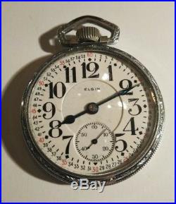 Elgin B. W. Raymond Montgomery dial 19 jewels Railroad watch base case restored
