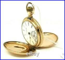 Elgin Co Pocket Watch Convertible in 10k Gold Filled Box Hinge Drum Style Case