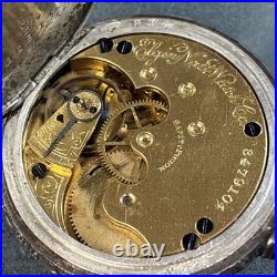 Elgin Coin Silver 6s 7j Hunter Case Pocket Watch Runs 1889 Series 2