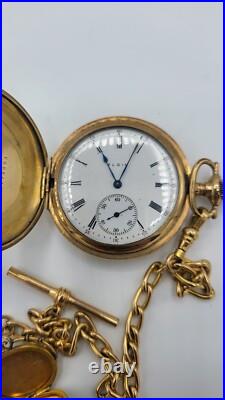 Elgin Gold Case Pocket Watch With Chain Not Running