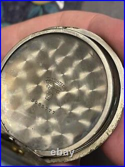 Elgin Grade 208 Model 5 Pocket Watch Silveroid Case With Deer 1900 READ