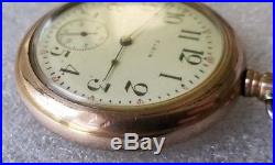 Elgin Grade 313 Pocket Watch 15j 16s 20 yr gf swingout case ticking model 7 F236