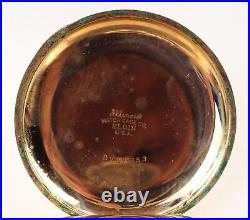 Elgin Hunt Pocket Watch 15 Jewel 16 Size with Illinois Dial 20 year case AA-50