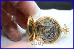 Elgin Hunter case multi color gold filled pocket watch running