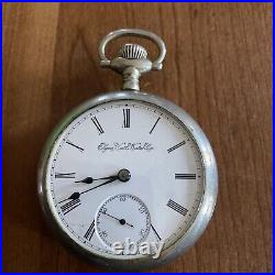 Elgin National Watch Company Pocket Watch, Silver Plated Case, Excellent Running