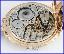 Elgin Natl watch co. Hand ingraved Splendor Hunter case pocket watch 14k Gold