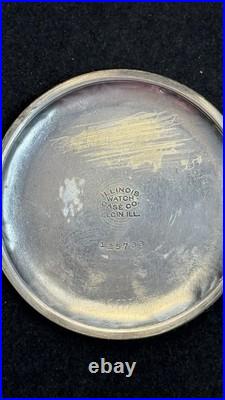 Elgin Pocket Watch 17 Jewels Antique 1911 Silver Case Illinois