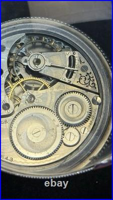 Elgin Pocket Watch 17 Jewels Antique 1911 Silver Case Illinois