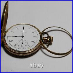 Elgin Pocket Watch 1900 16s 7j Movement 8k Solid Gold Case for parts or repair