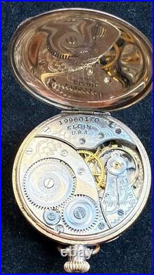 Elgin Pocket Watch Gold Filled Star Case 20Y Running Vintage